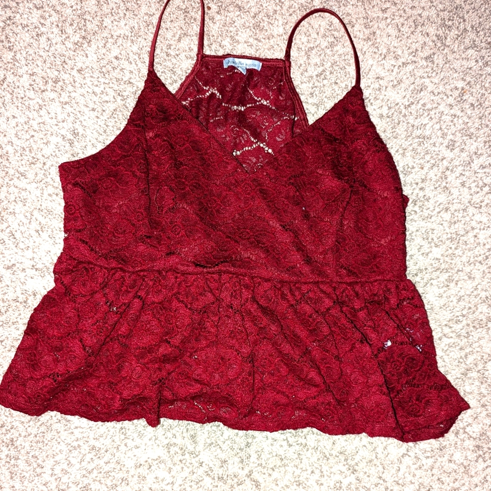 Burgundy lace Cami.. size XL